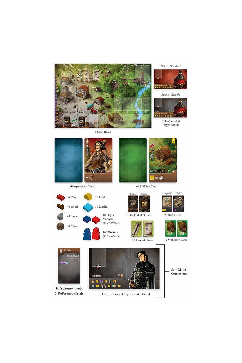 Architects of the West Kingdom Game, Alternate, color, Multicolored