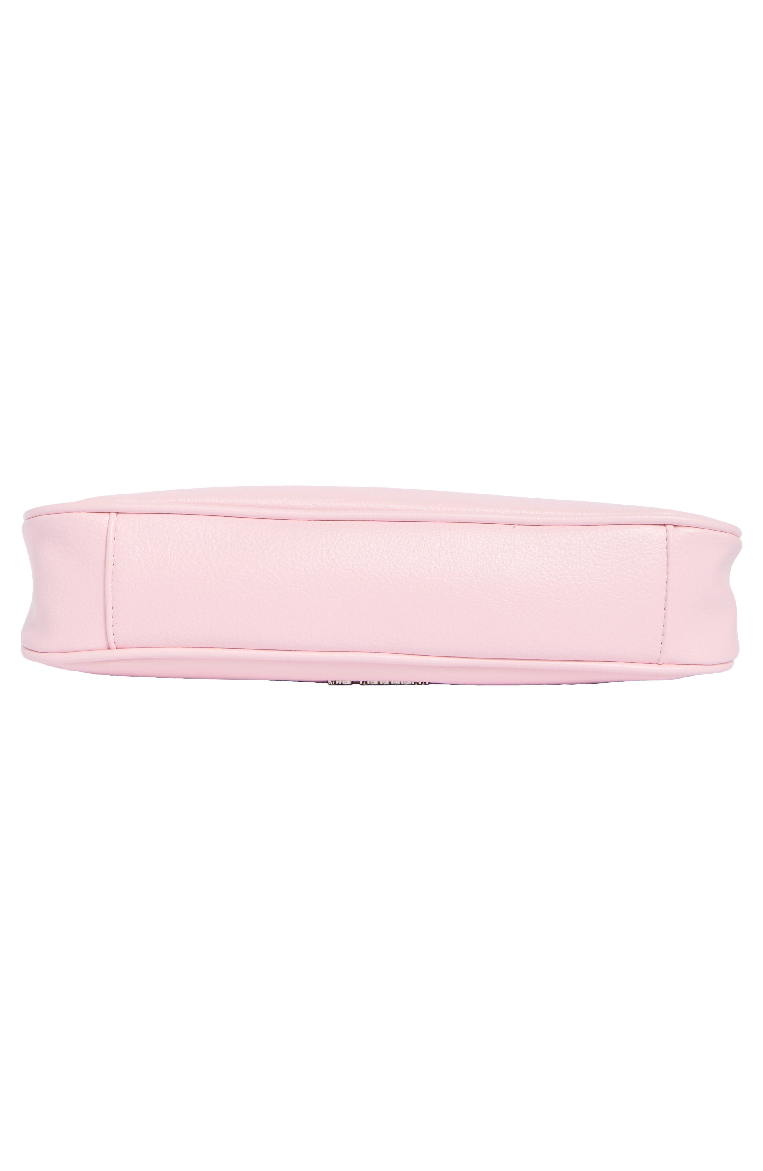 Textured Chain Faux Leather Shoulder Bag, Alternate, color, BALLET PINK
