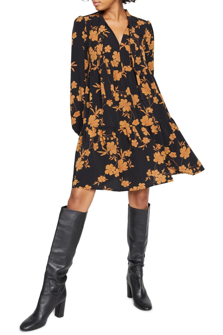 Feeling Prairie Long Sleeve Tiered Dress, Alternate, color, AUTUMN NIGHTS