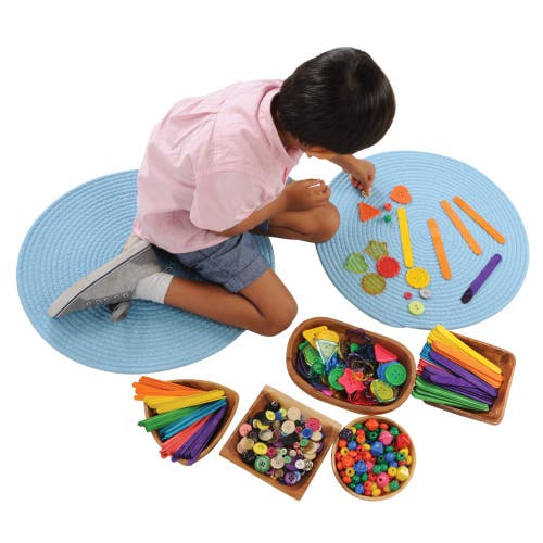 Kaplan Early Learning Company Flex Spot Woven Mat In Blue