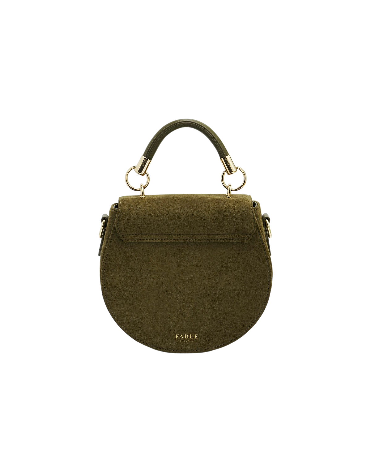 Charlotte Meadow Scene Embroidered Faux Suede Saddle Purse, Alternate, color, Khaki