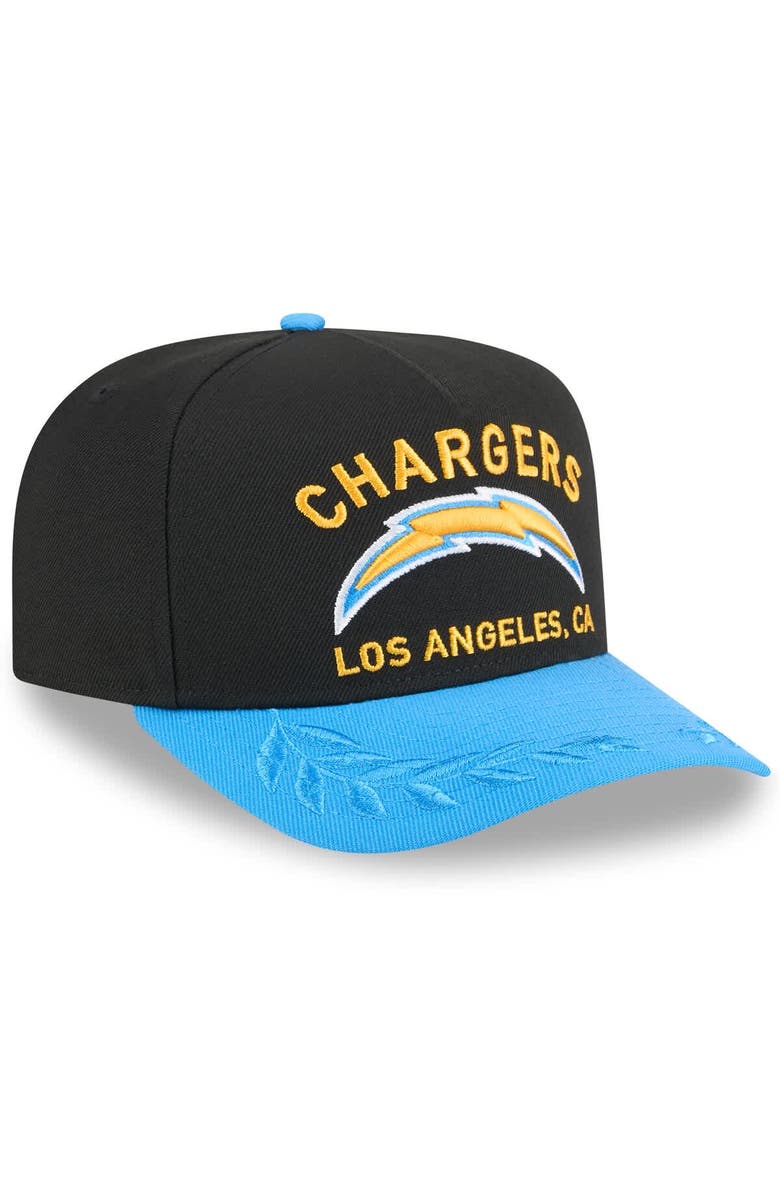 New Era Men's New Era  Black/Powder Blue Los Angeles Chargers 2025 NFL Draft A-Frame 9FIFTY Snapback Hat, Alternate, color, 