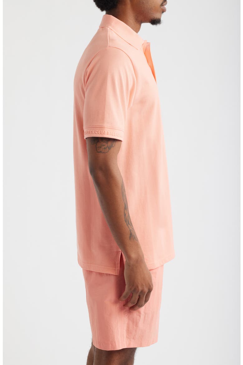 Landing Short Sleeve Polo, Alternate, color, PEACH AMBER