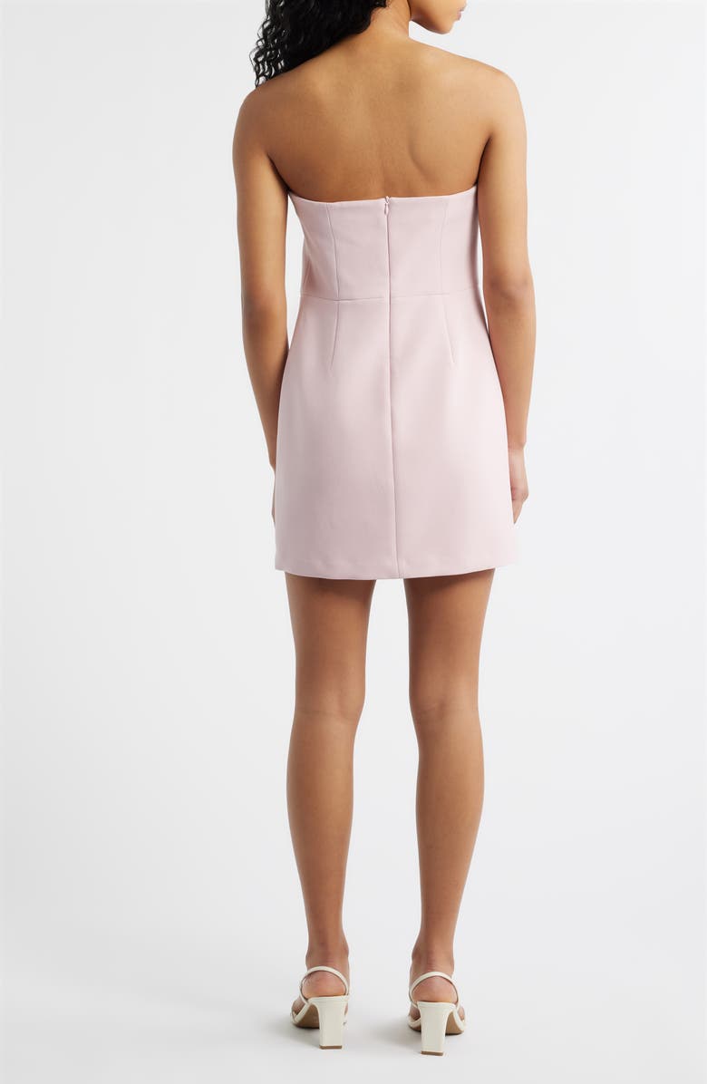 Lucy Paris Bella Bow Strapless Cocktail Minidress, Alternate, color, Pink