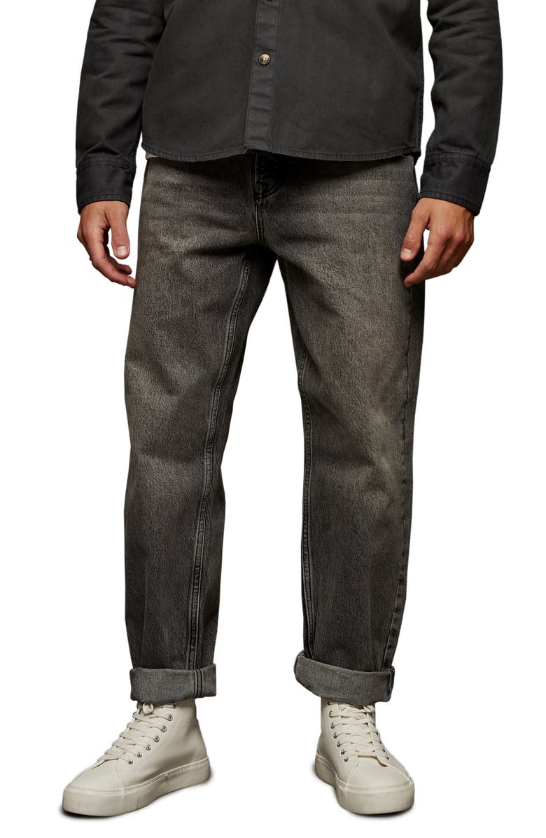 Topman Relaxed Fit Straight Leg Jeans, Main, color, 