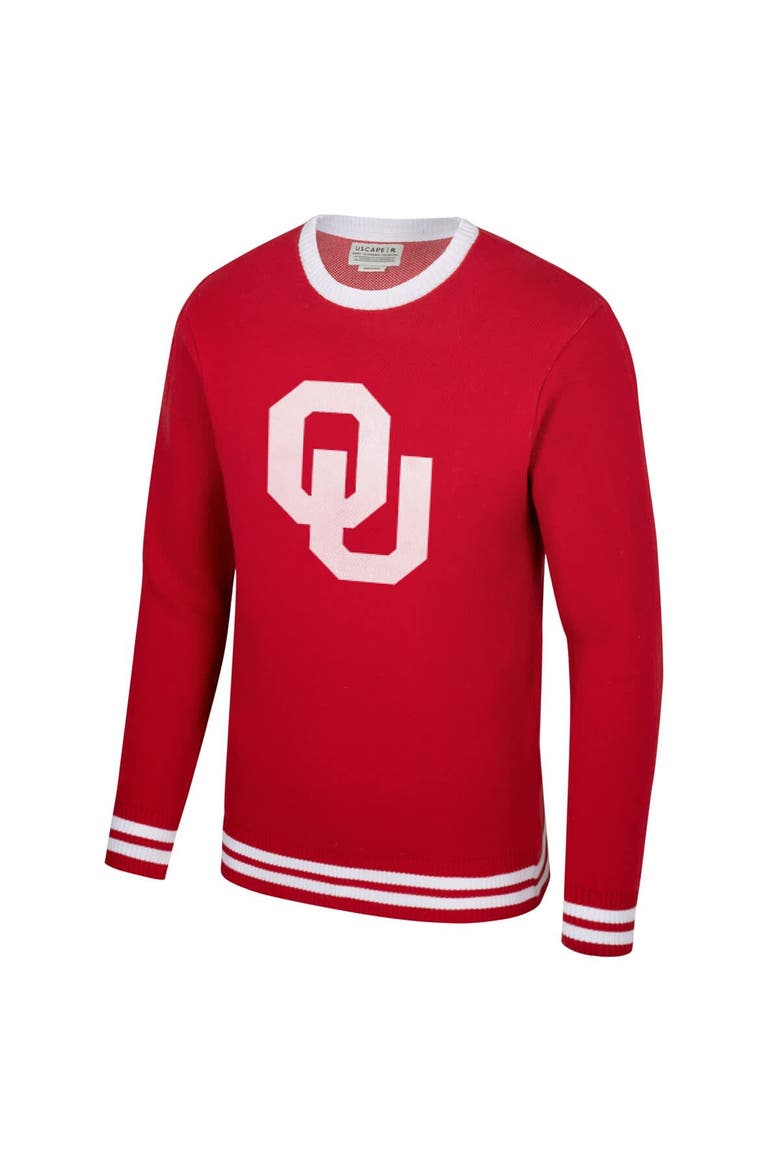 Unisex Uscape Apparel Crimson Oklahoma Sooners Renew Knit Vintage Pullover Sweater, Alternate, color, Crimson