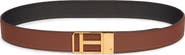 TOM FORD Framed T Buckle Reversible Soft Grain Leather Belt