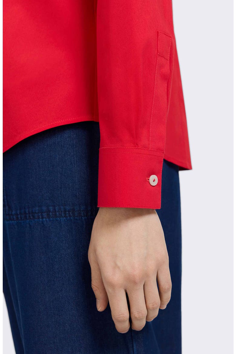June Stretch Cotton Blend Button-Up Shirt, Alternate, color, SIMPLY RED