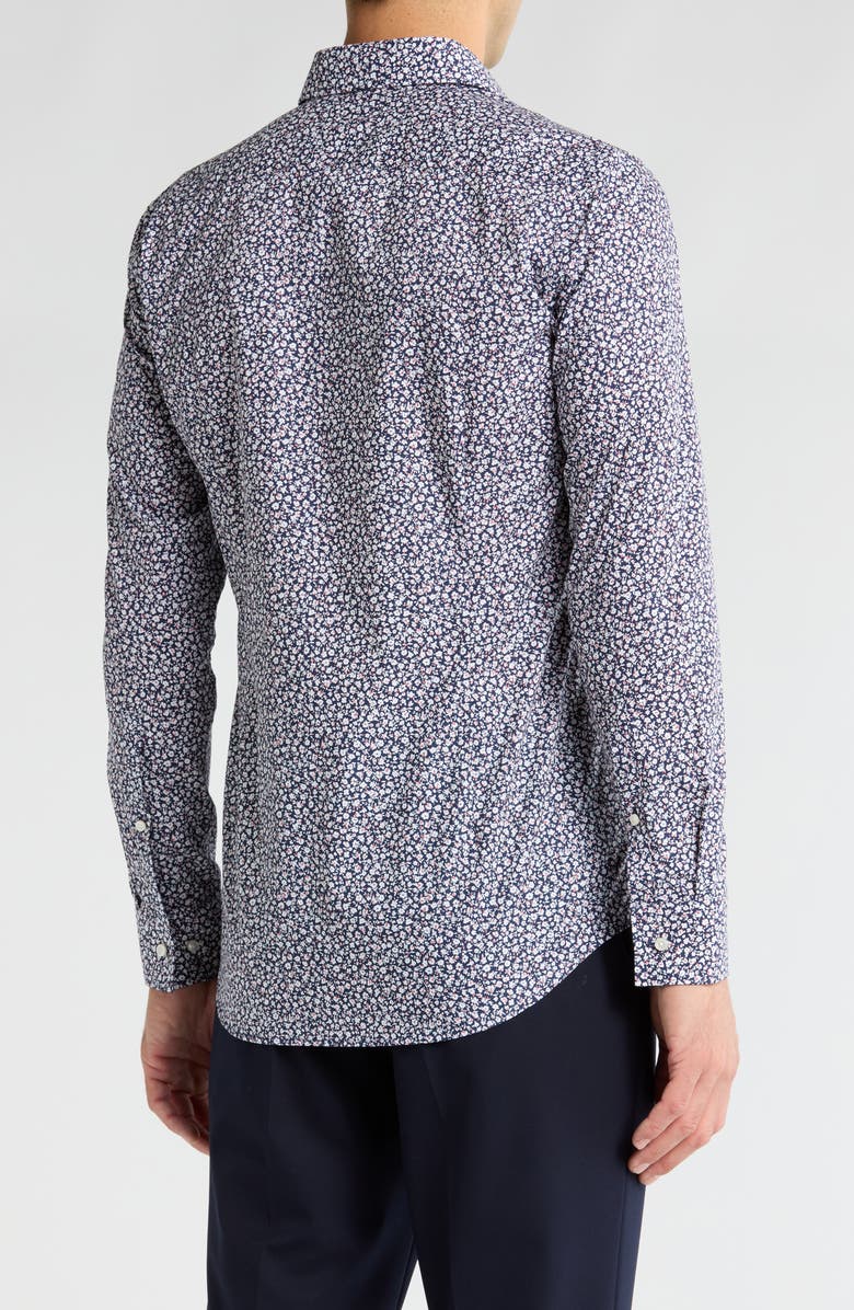 HUGO Kenno Ditsy Floral Slim Fit Cotton Button-Up Shirt, Alternate, color, 