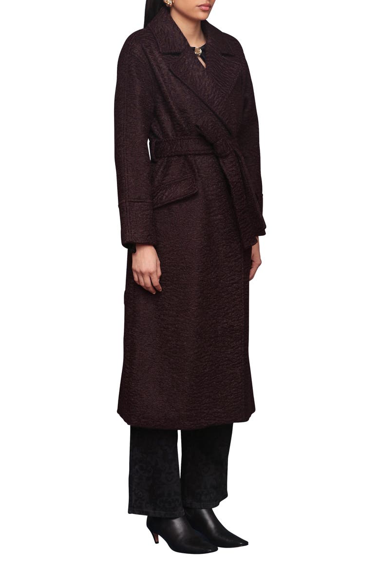 Belted Trench Coat, Alternate, color, MERLOT