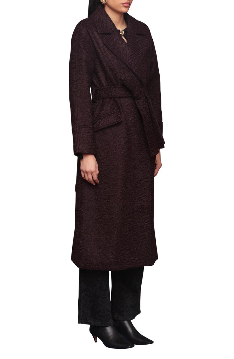 Avec Les Filles Belted Trench Coat, Alternate, color, Merlot