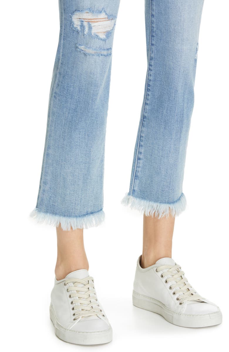 FRAME Le High Frayed Hem Crop Straight Leg Jeans, Alternate, color, 