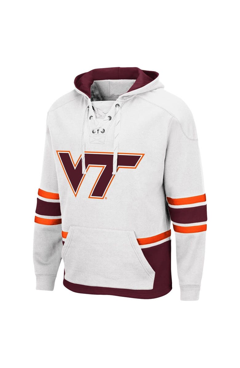 COLOSSEUM Men's Colosseum White Virginia Tech Hokies Lace Up 3.0 Pullover Hoodie, Alternate, color, 