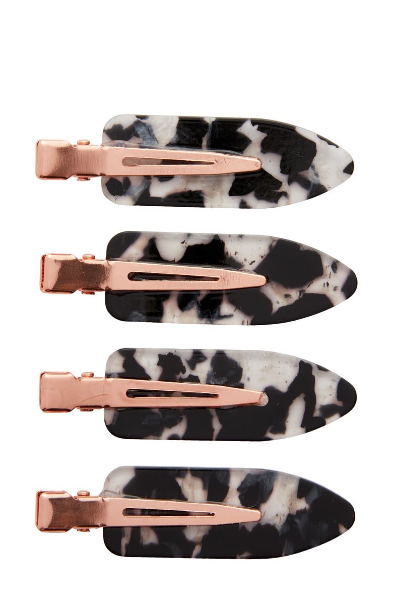 Kitsch 4-Pack Creaseless Hair Clips, Alternate, color, Black Terrazzo