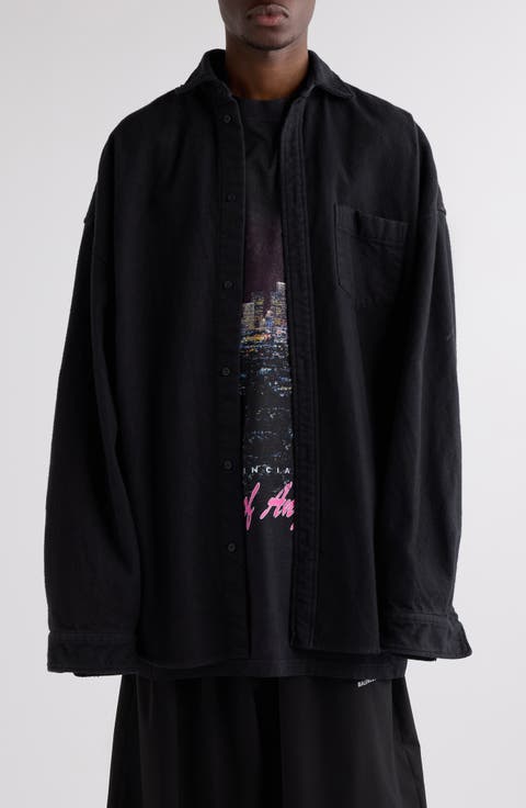 Layered Distressed Long Sleeve Graphic Shirt