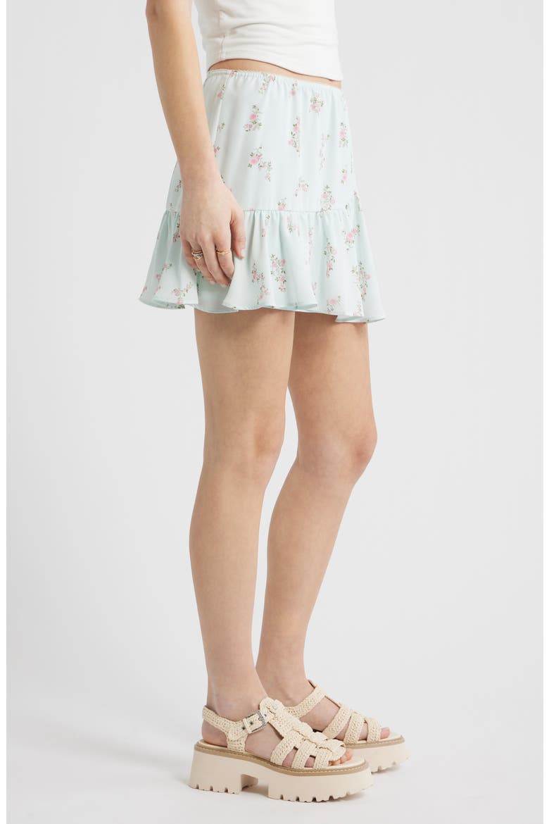 Chiffon Miniskirt, Alternate, color, GREEN C-PINK SELINA FLORAL