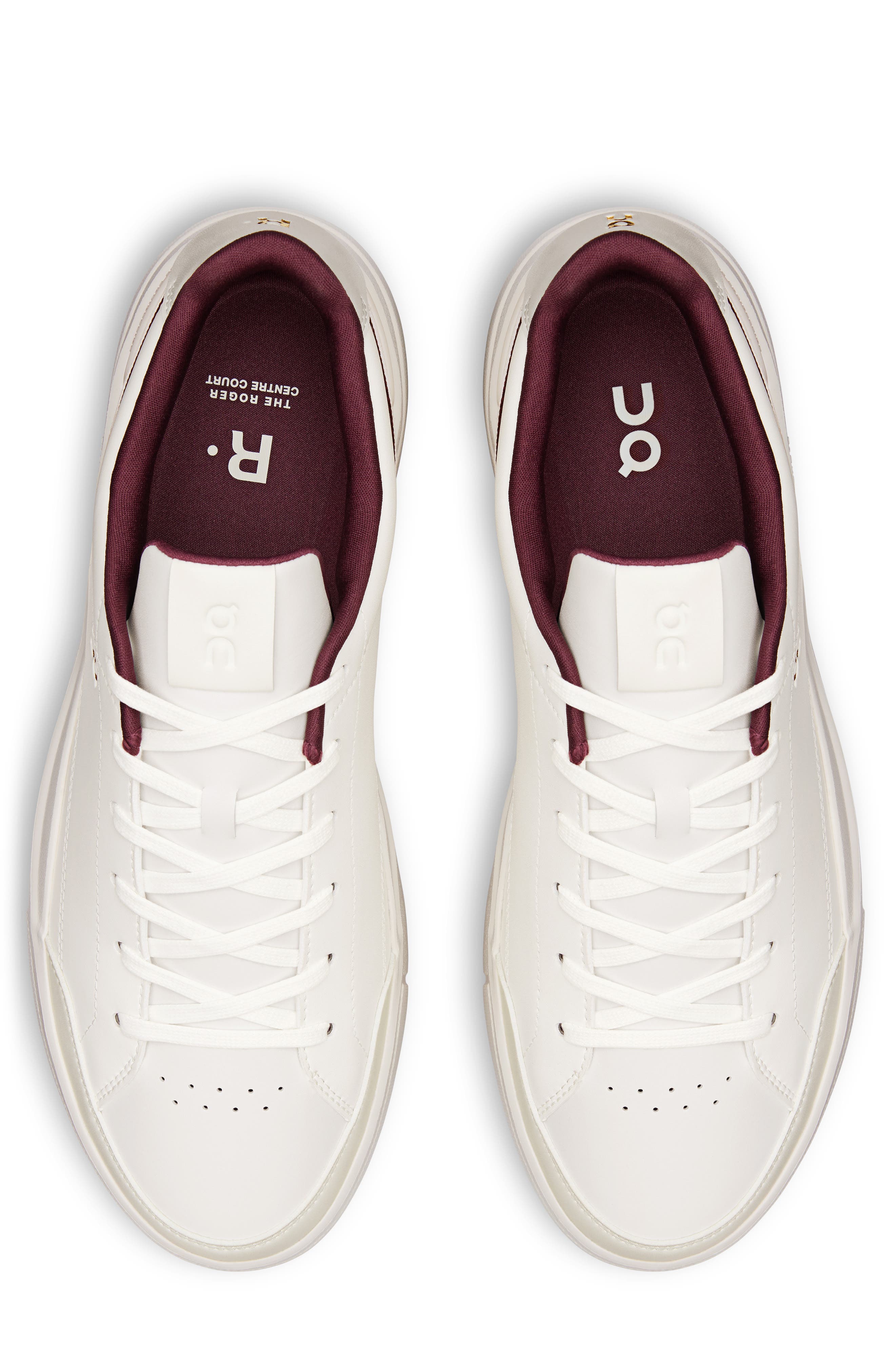 On THE ROGER Centre Court Tennis Sneaker, Alternate, color, Ivory/ Maroon