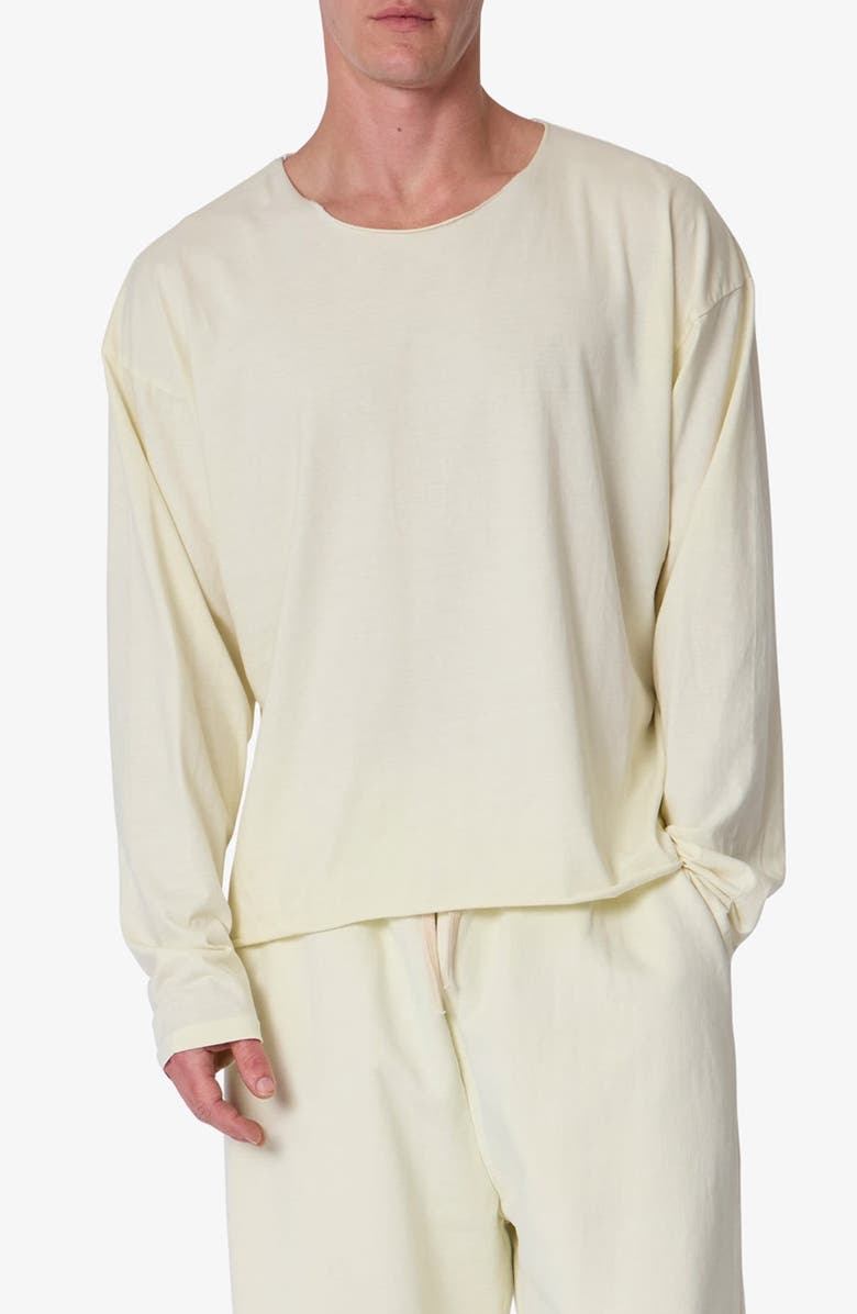 mnml Raw Hem Oversize Long Sleeve T-Shirt, Main, color, Off White