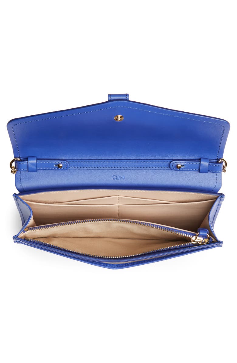 Chloé Aby Long Leather Wallet on a Chain, Alternate, color,