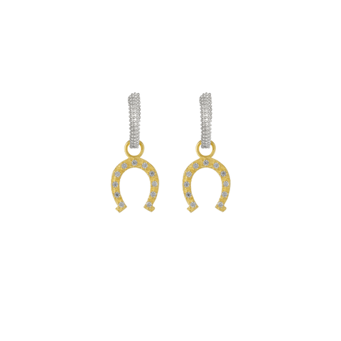 Silver Hoop Sterling Silver Horseshoe Equestrian Earrings