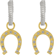 Spero London Silver Hoop Sterling Silver Horseshoe Equestrian Earrings