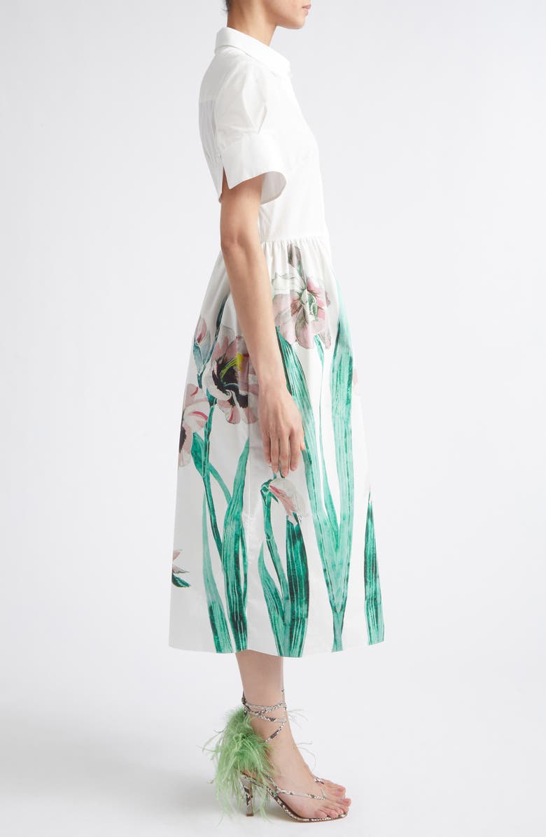 Erdem Floral Print Cotton Midi Shirtdress, Alternate, color, 