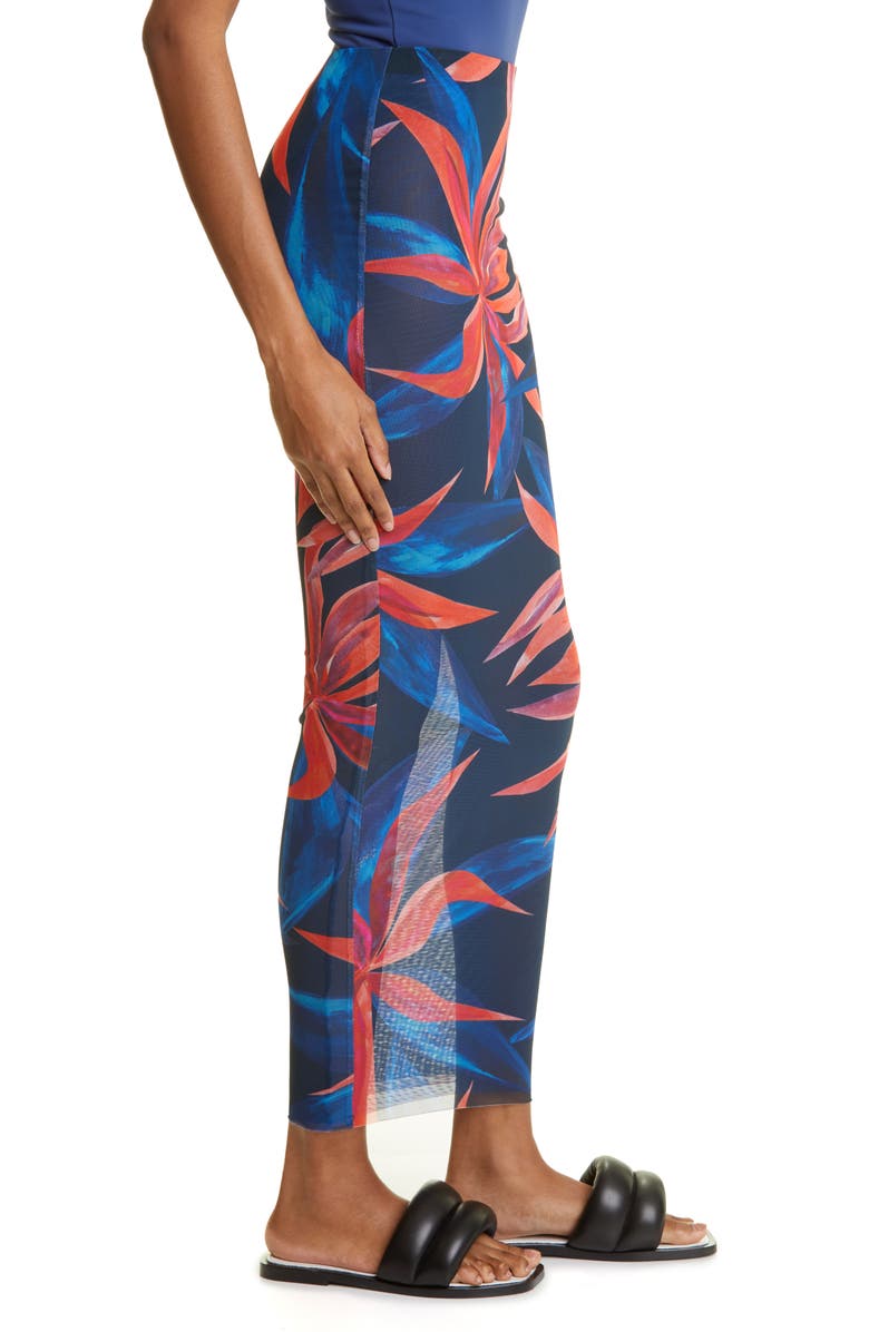 Louisa Ballou Floral Mesh Pencil Skirt, Alternate, color, Lunar Bloom
