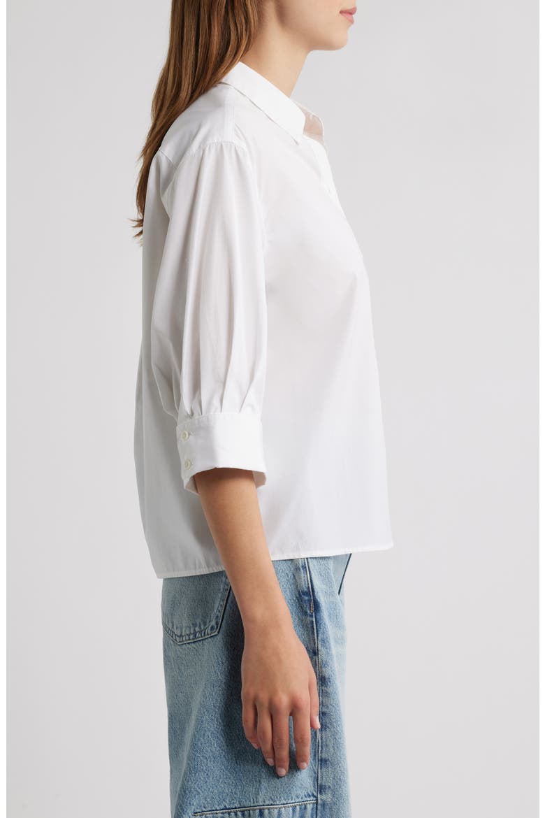 Lucia Poplin Button-Up Shirt, Alternate, color, WHITE