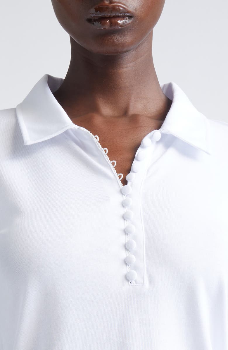 Dries Van Noten Herst Long Sleeve Polo Sweater, Alternate, color, White