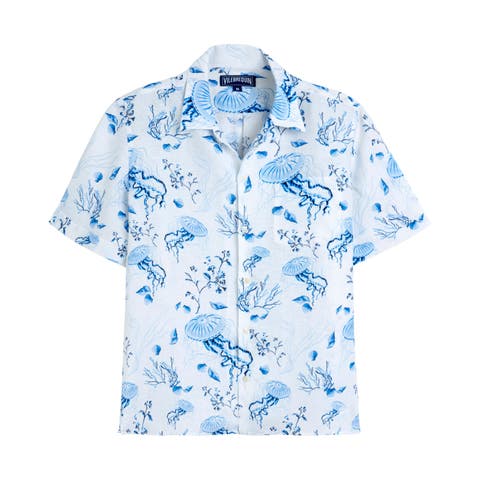 Bowling Linen Shirt Medusa and Shells