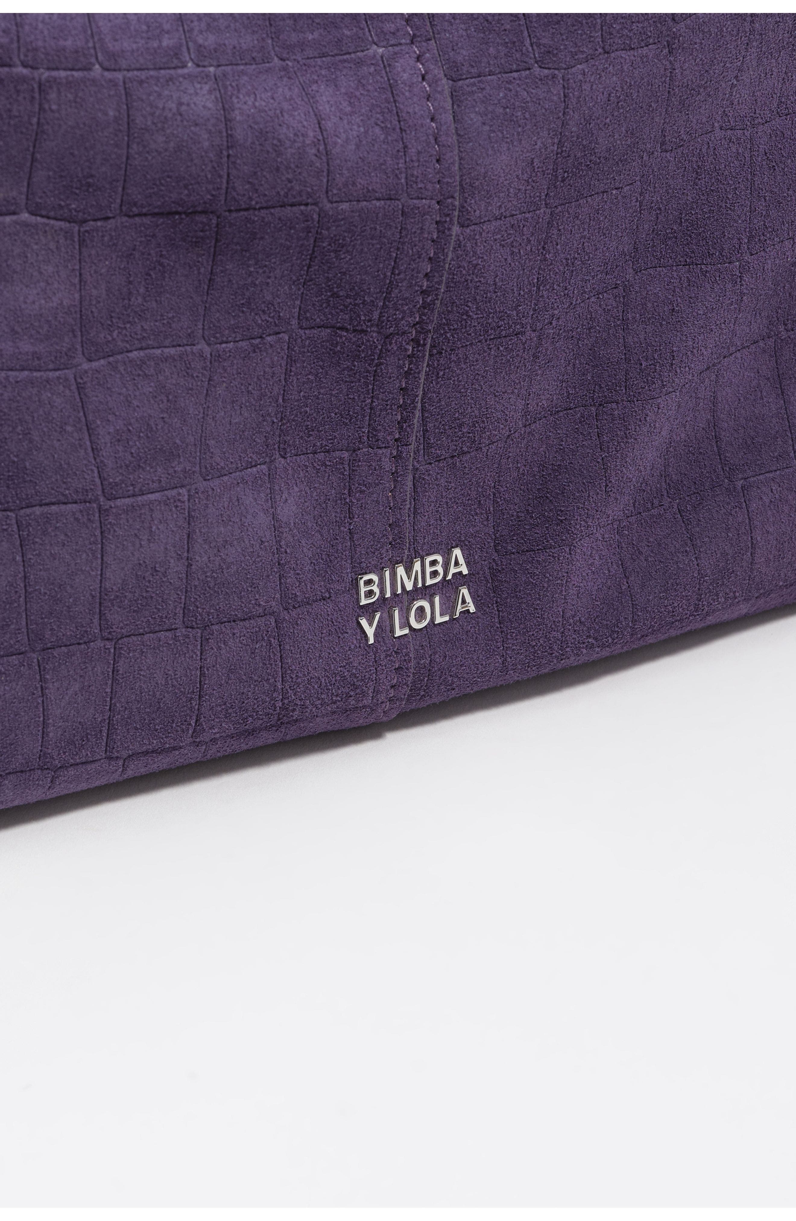 Large Split Leather Shopper Bag, Alternate, color, PURPLE