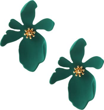 Georgia Matte Floral Drop Earrings