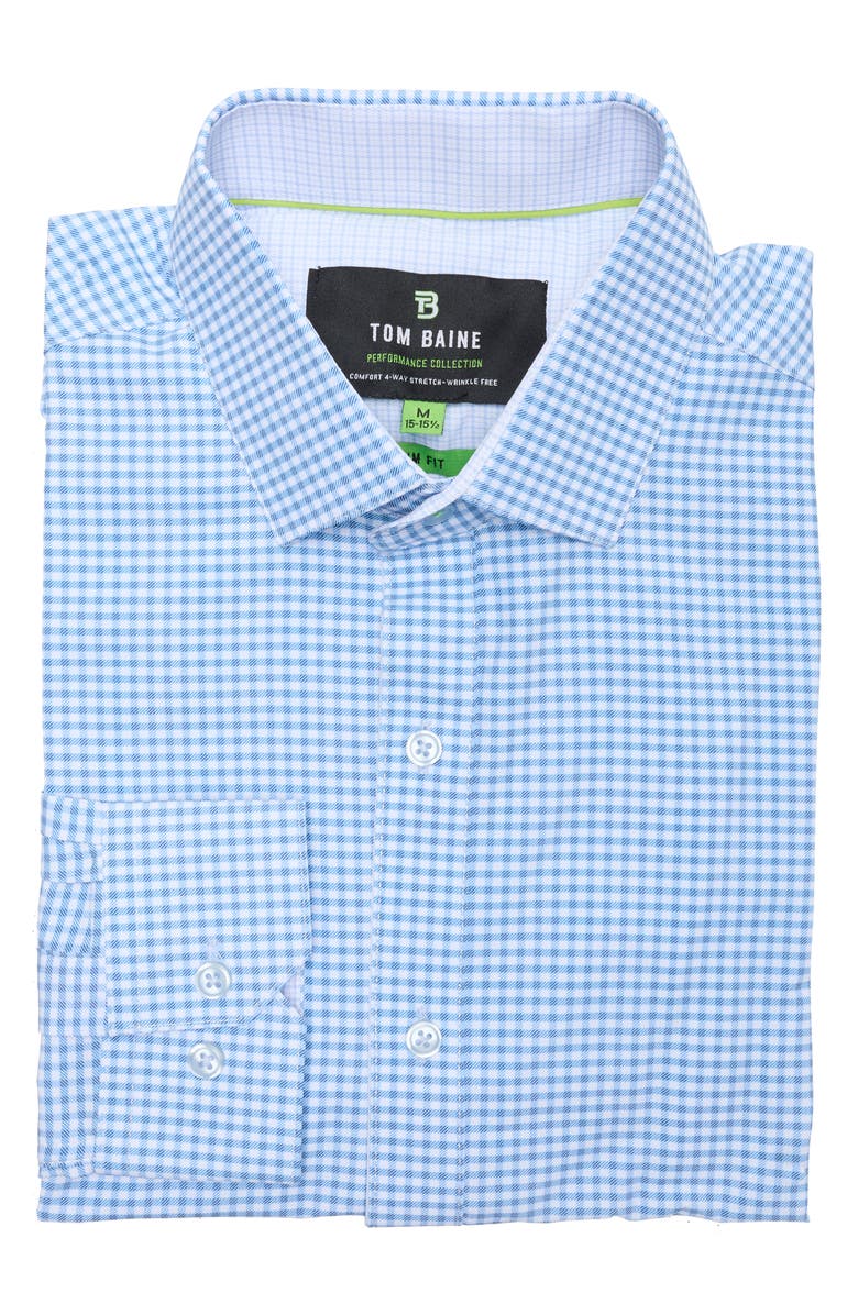 TOM BAINE Performance Stretch Winkle Free Button-Up Shirt, Alternate, color, Blue