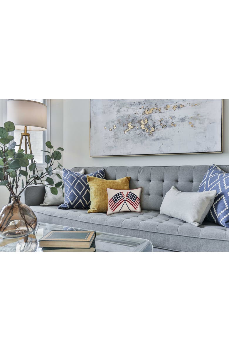 C&F Home Crossed American Flags Cotton Blend Accent Pillow 14" x 20", Alternate, color, Red