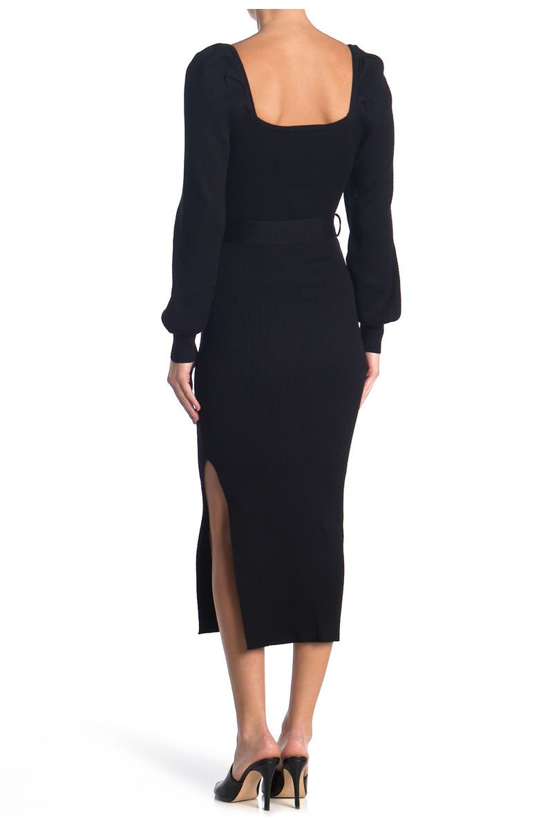 Jealous Tomato Square Neck Sweater Midi Dress, Alternate, color, 