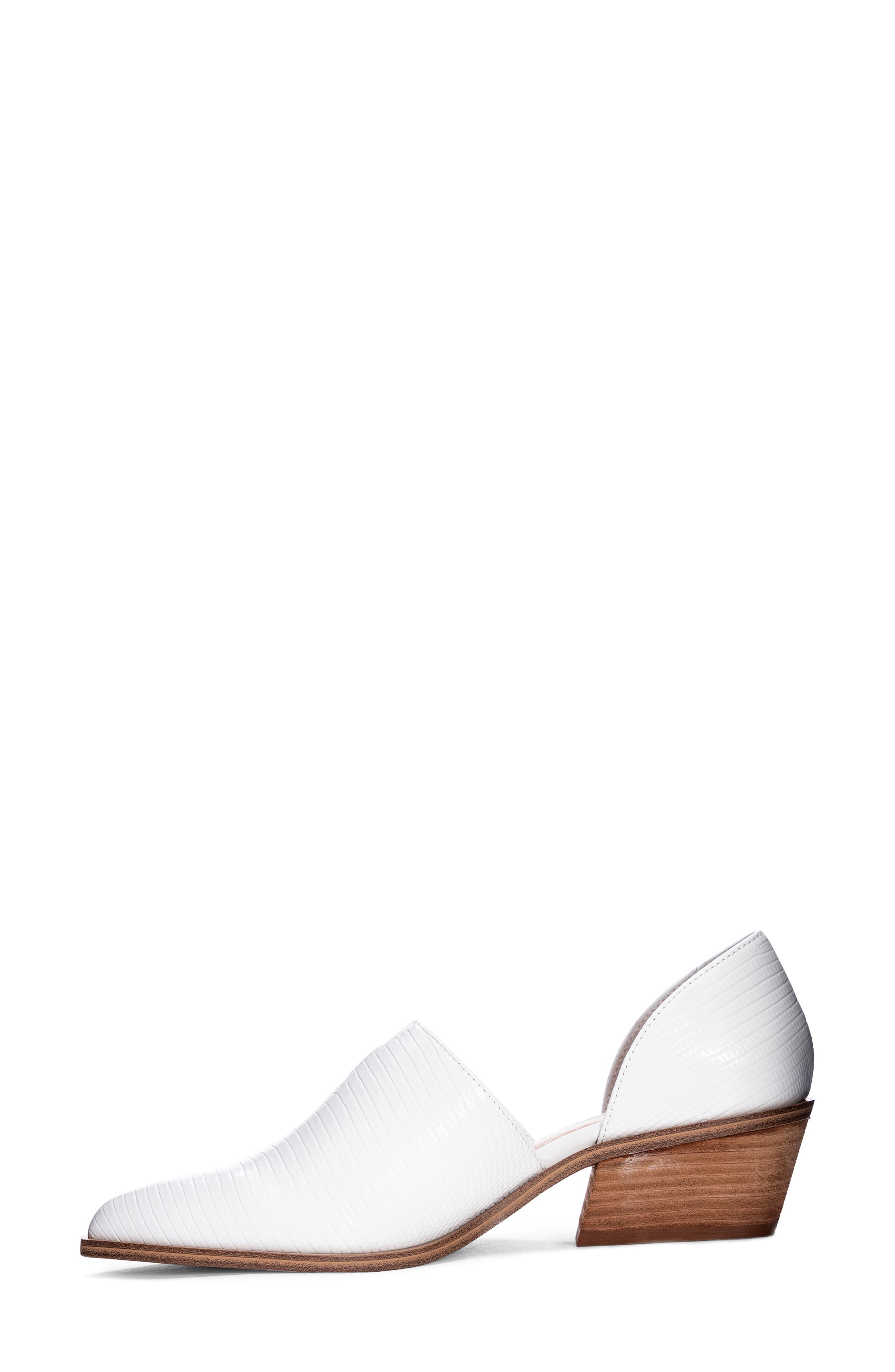 Matcha d'Orsay Flat, Alternate, color, WHITE FAUX LEATHER