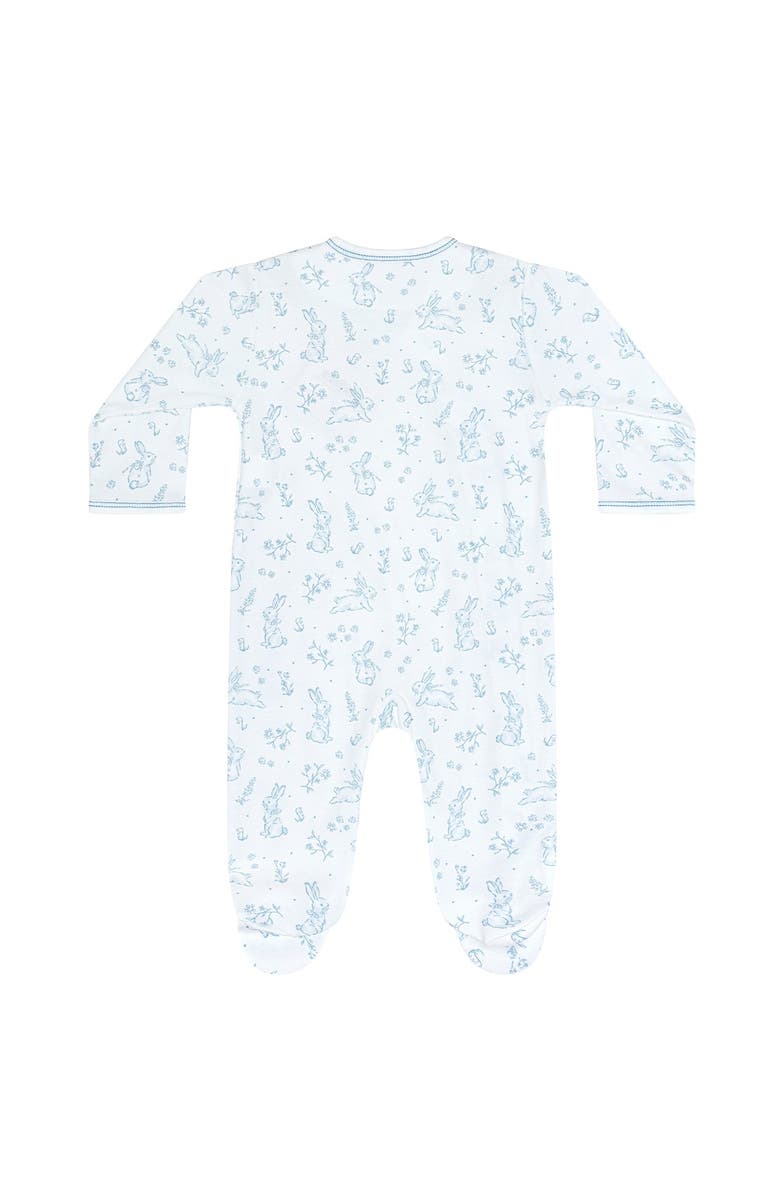 Nellapima Blue Bunny Toile Crossover Footie - Baby, Alternate, color, Blue