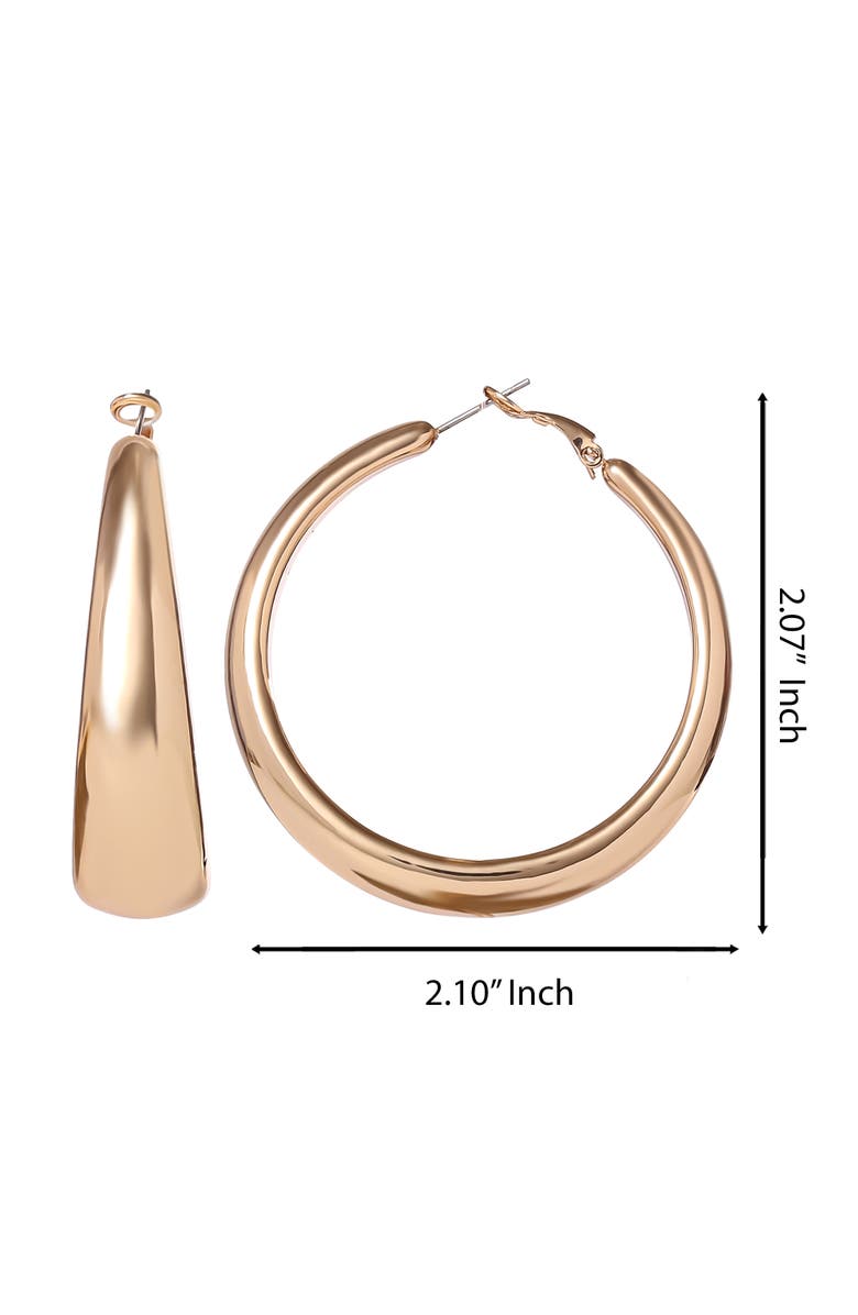 Jessica Simpson Polished Chunky Gold-Tone Hoop Earrings, Alternate, color, Gold