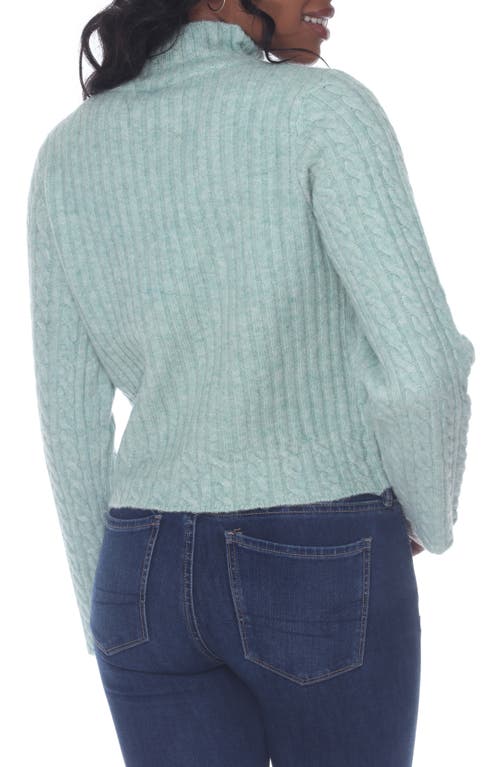 Rain And Rose Rib Turtleneck Sweater In Blue
