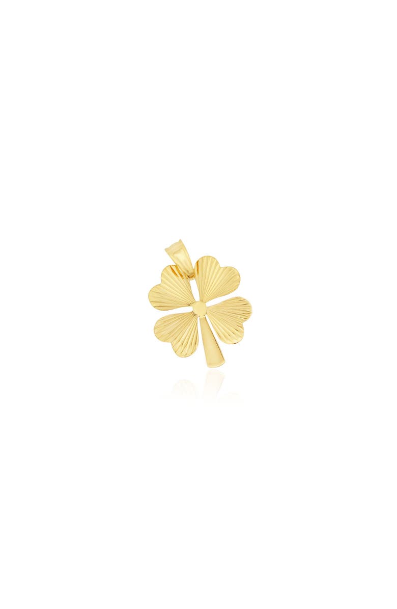 The Lovery Fine Jewelry Fluted Gold Lucky Clover Charm, Main, color, Yellow Gold
