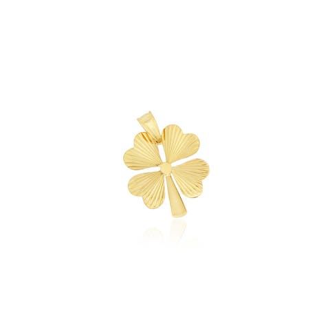 Fluted Gold Lucky Clover Charm