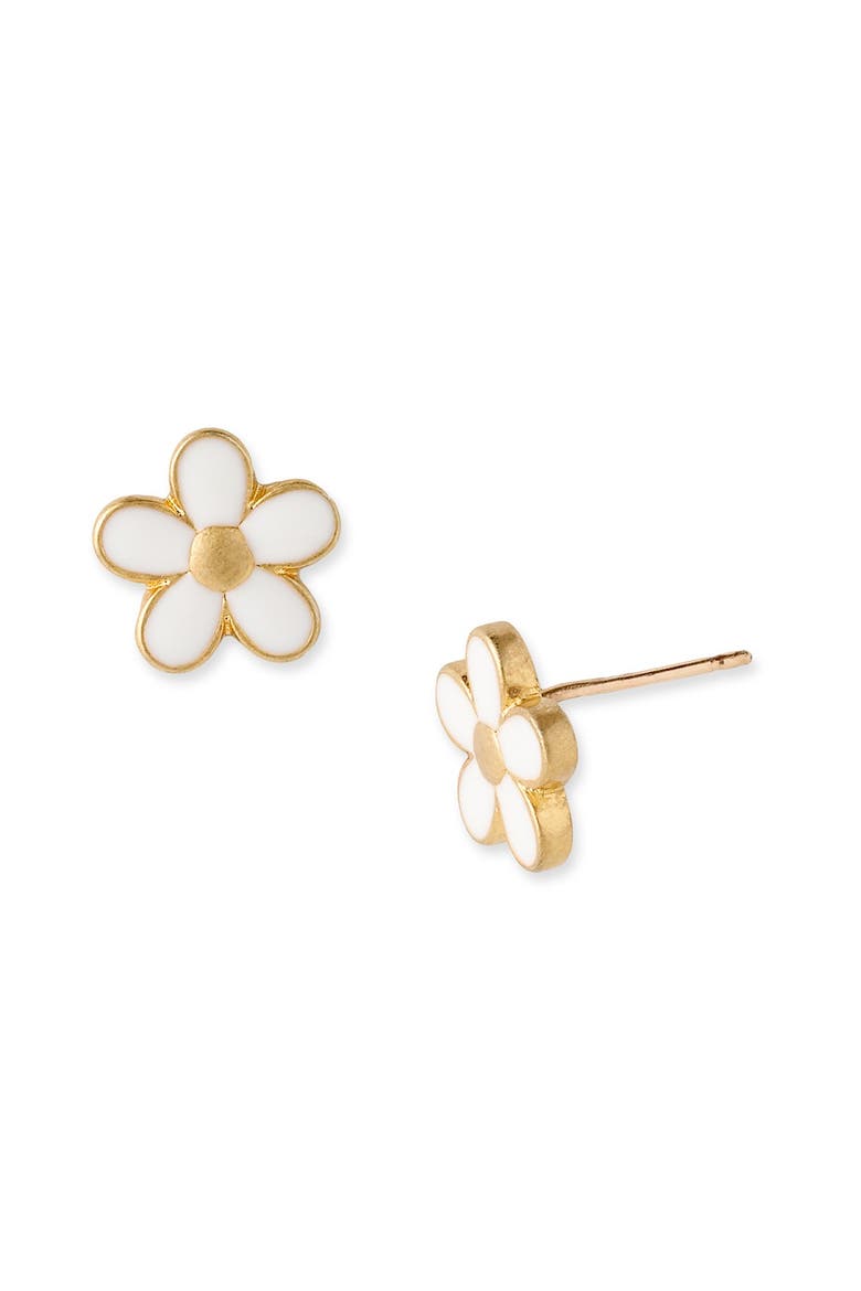 'Daisy Chain' Small Stud Earrings, Main, color, CREAM/ GOLD