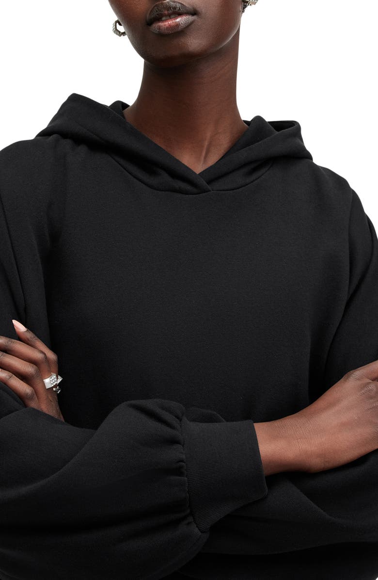 AllSaints Artia Cotton Hoodie, Alternate, color, Black