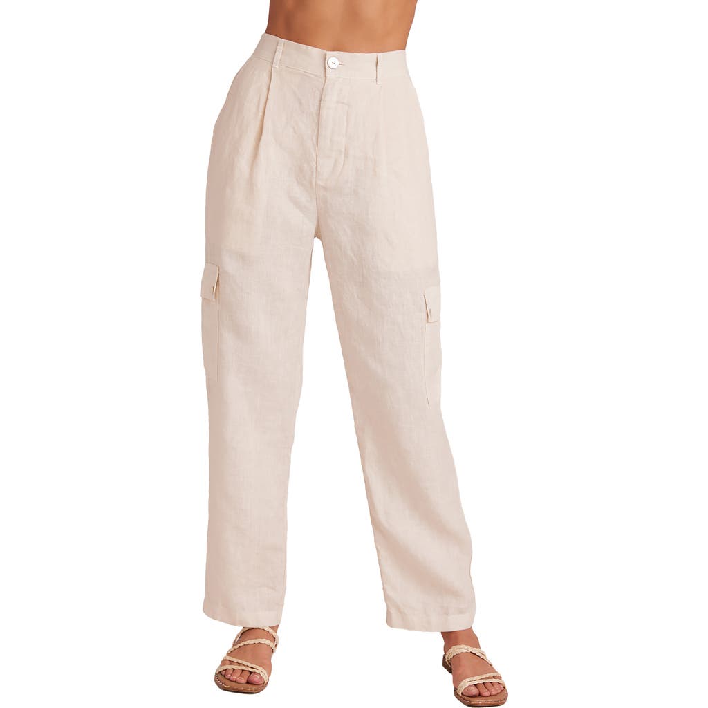Bella Dahl Pleated Linen Cargo Pants In Samba Tan