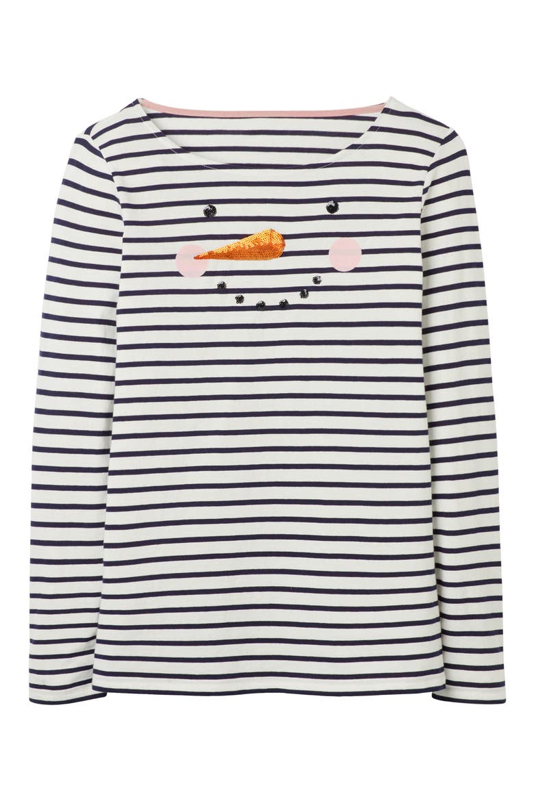 Christmas Breton Shirt, Alternate, color, EMBELLISHED SNOWMAN