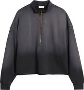 Elwood Oversize Raw Edge Quarter Zip Pullover