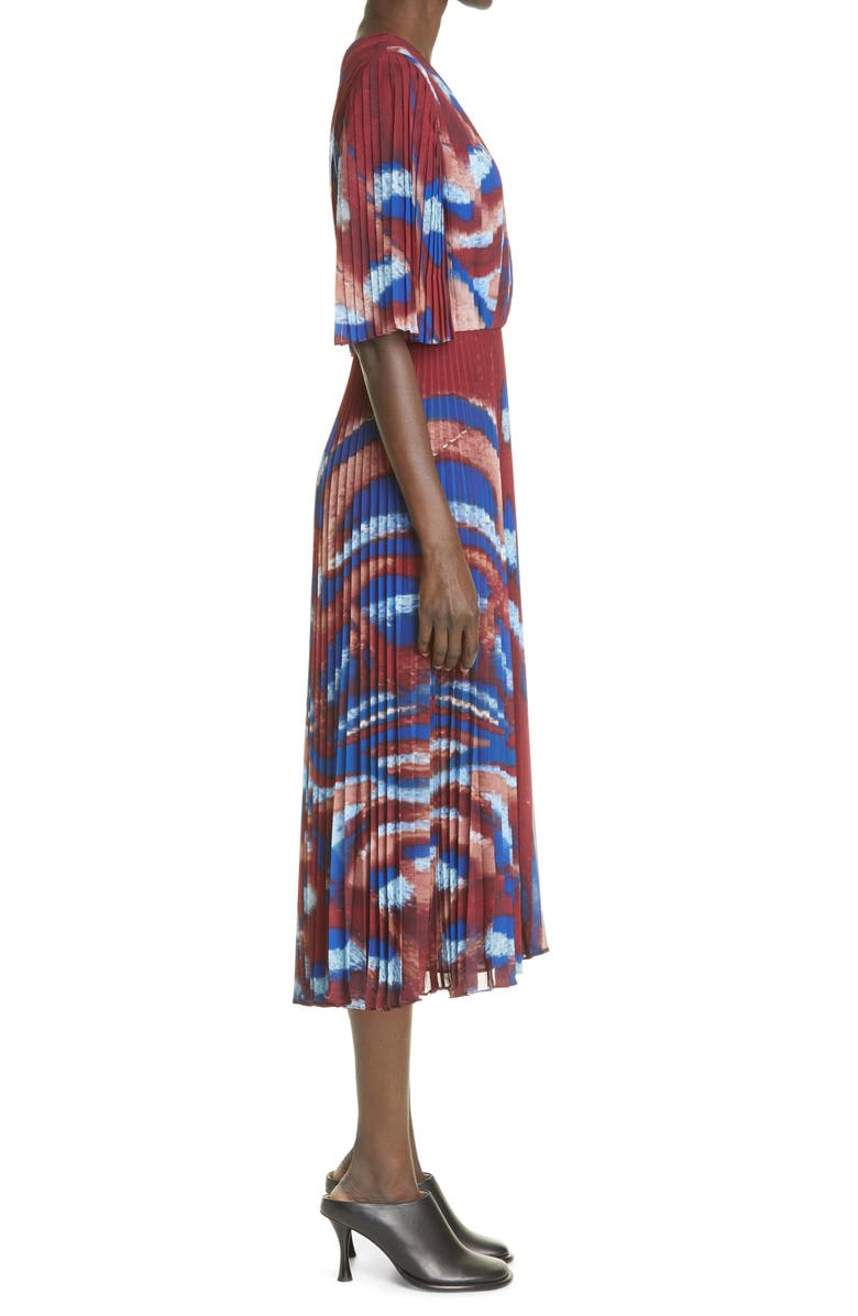 Altuzarra Constance Butterfly Print Pleated Midi Dress, Alternate, color,