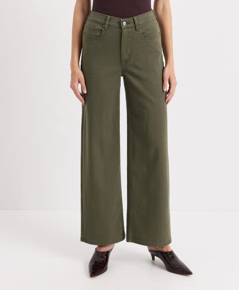 Organic Cotton All-Day Twill Wide Leg Pant