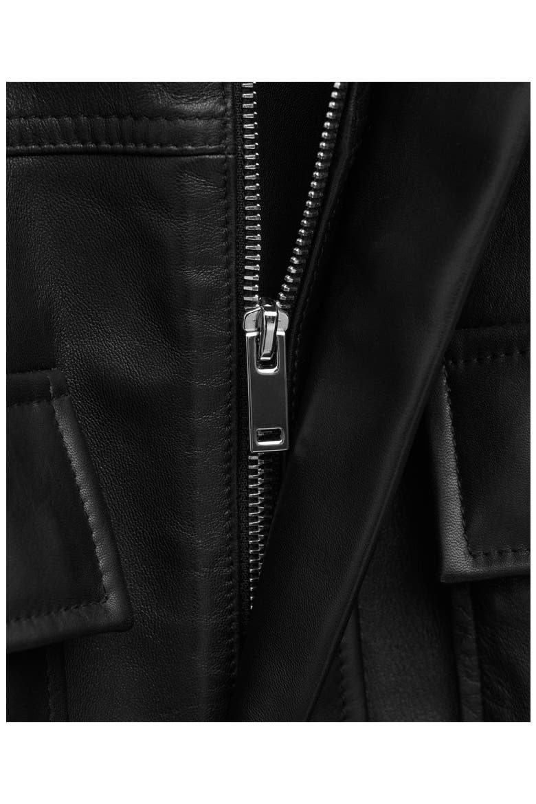 Leather Coat, Alternate, color, BLACK