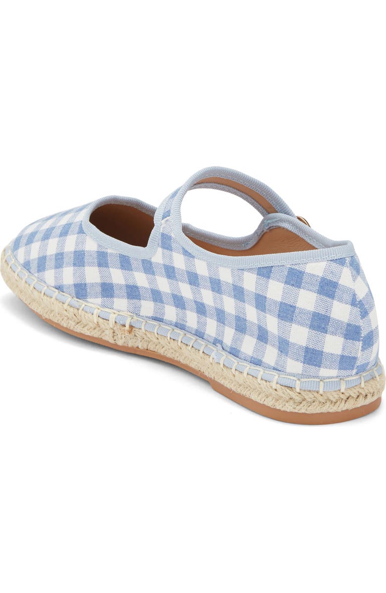 TOP MODA Fallon Gingham Mary Jane Flat, Alternate, color, Blue Canvas
